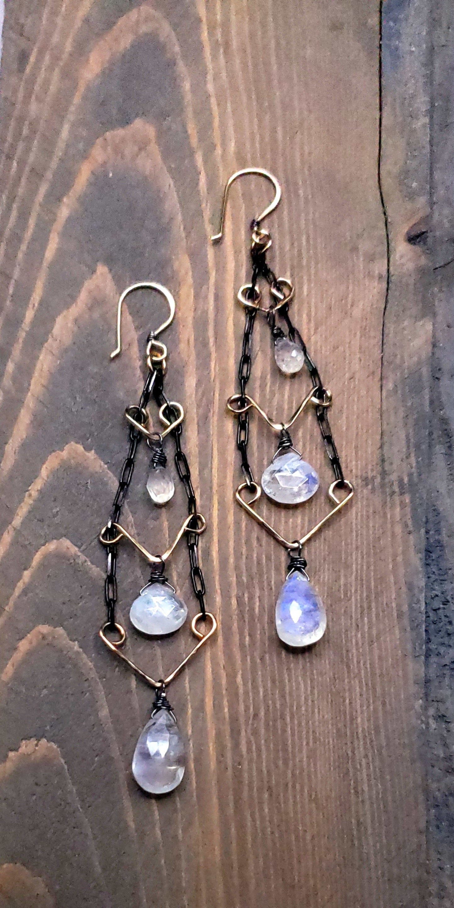 Multi gemstone Ladder earrings