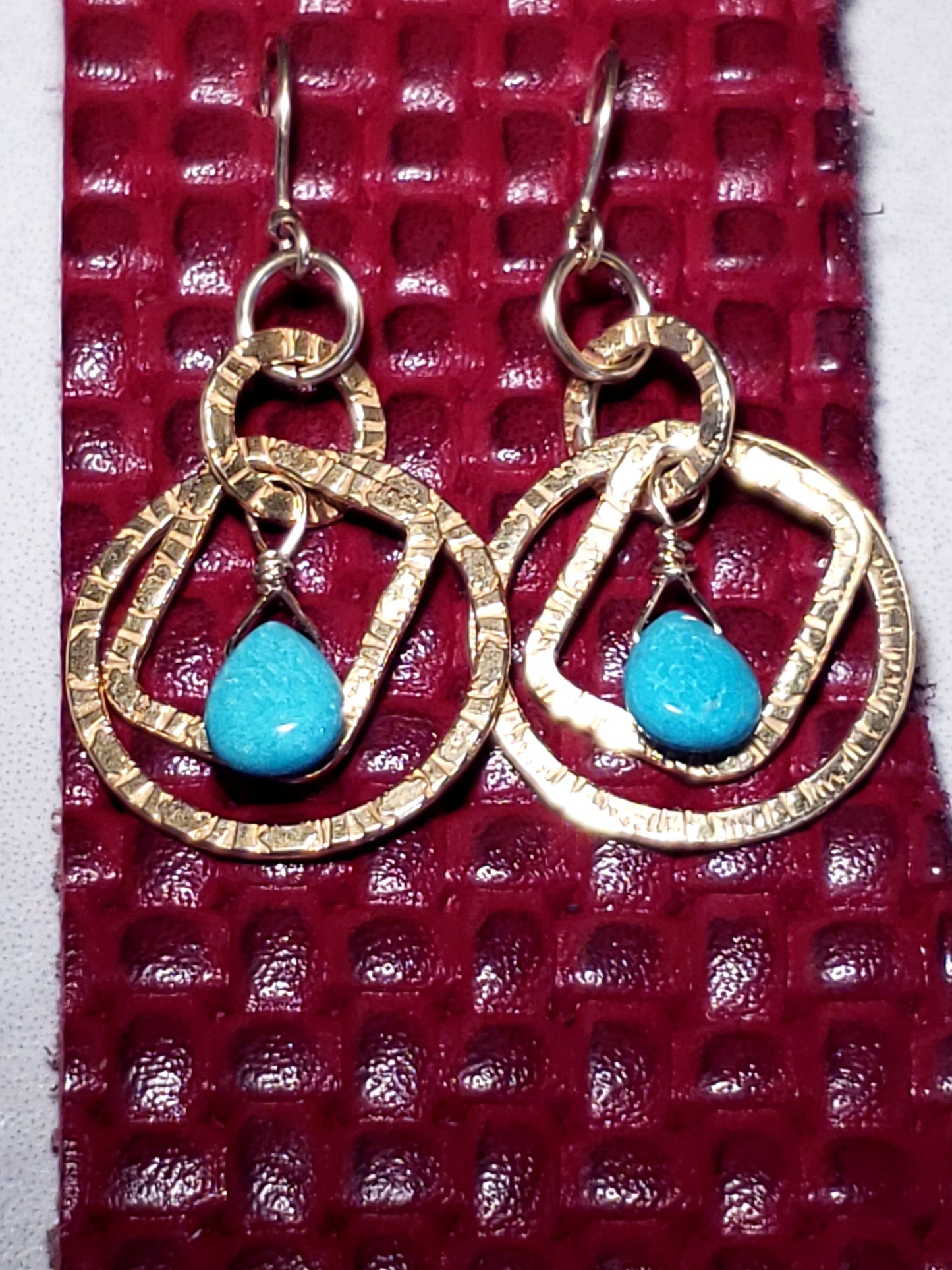 Multi stone textured geometric earrings