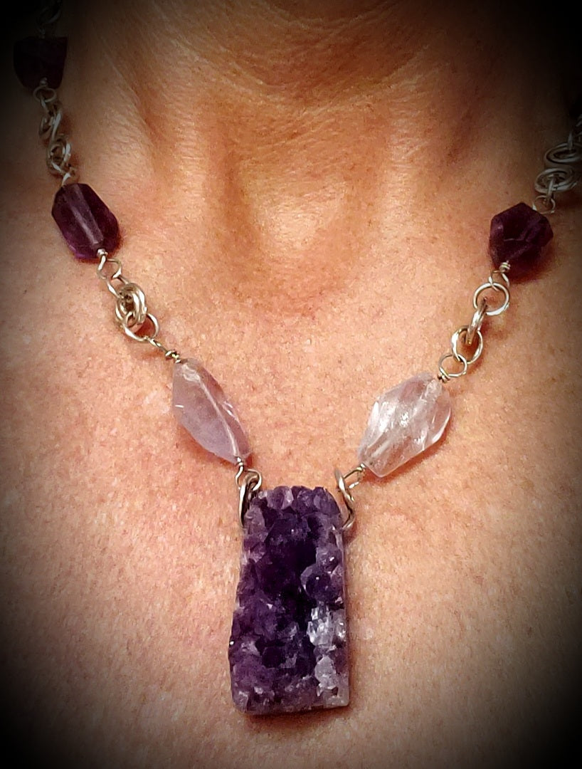 Amethyst statement necklace