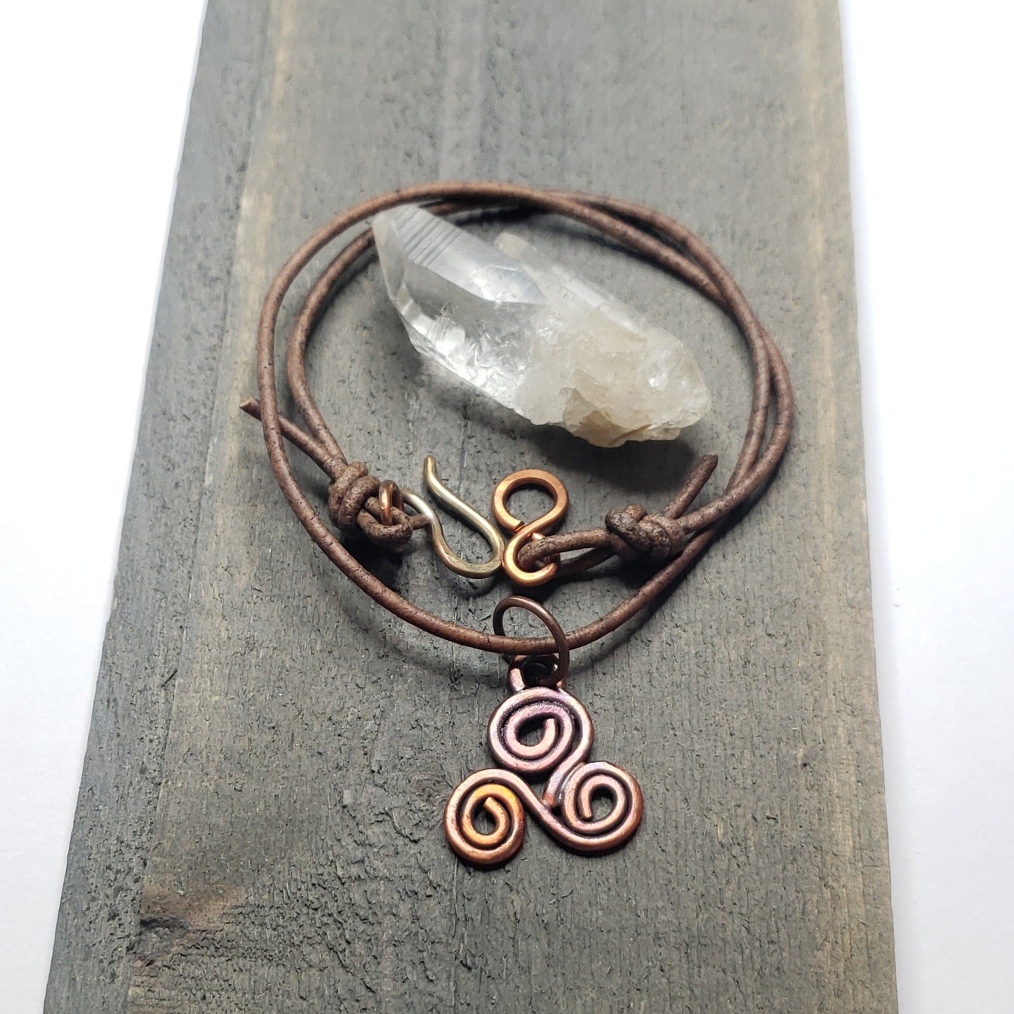 Fire painted triskelle symbol choker
