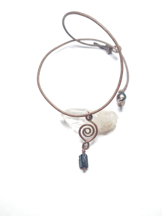 Spiral dangle necklace