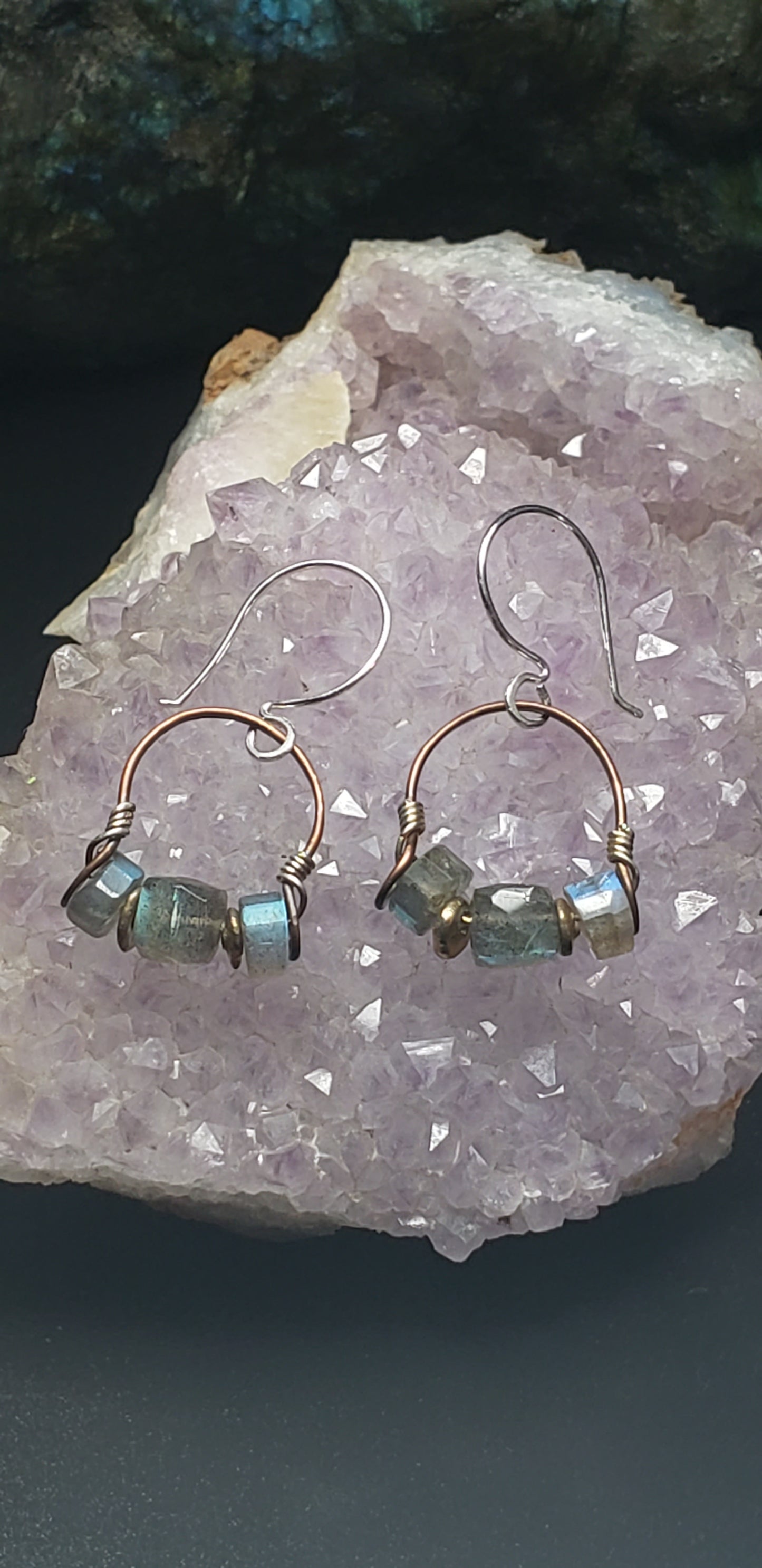 Labradorite "horseshoe" hoops