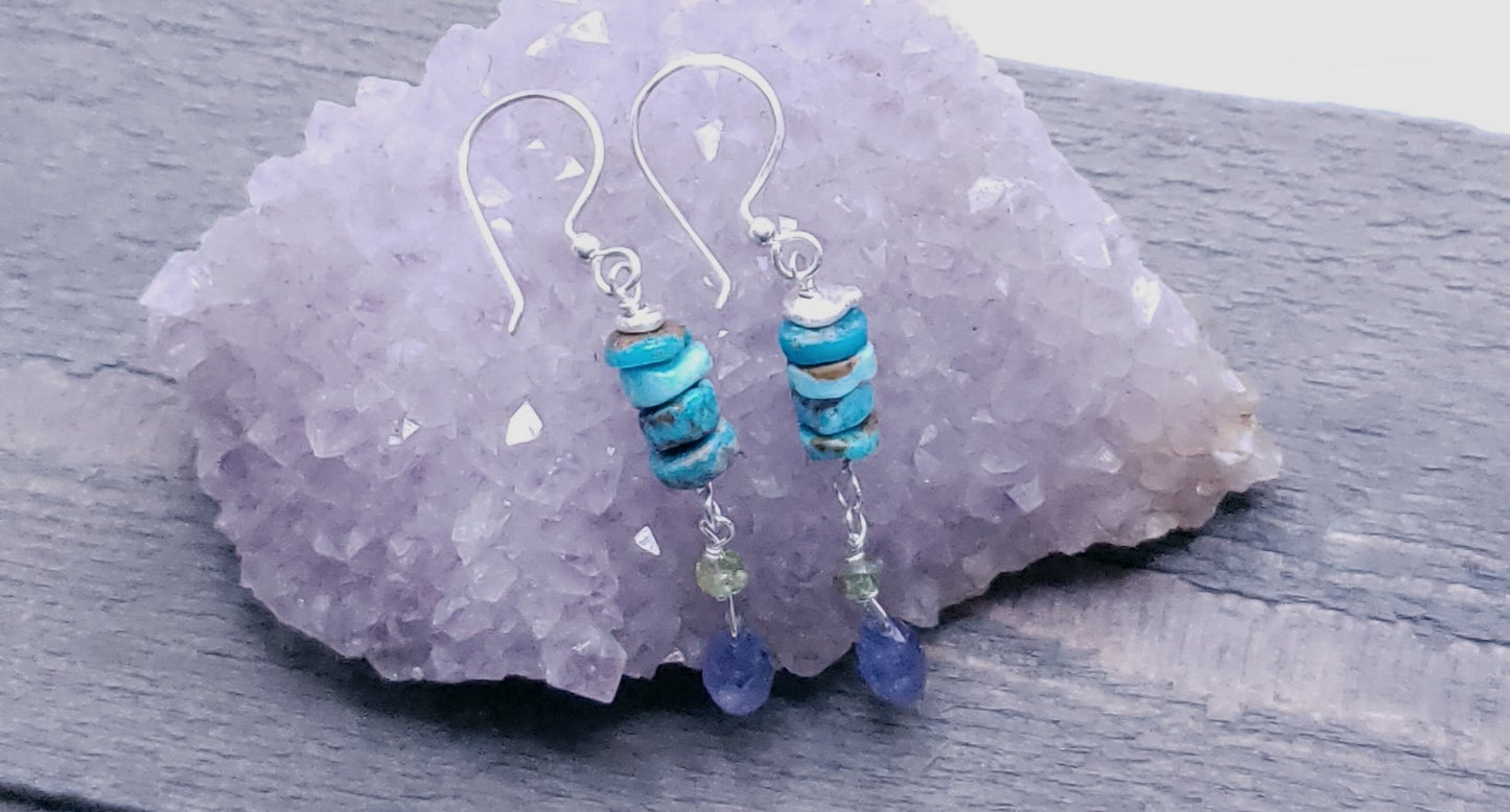 Turquoise and Tanzanite stack