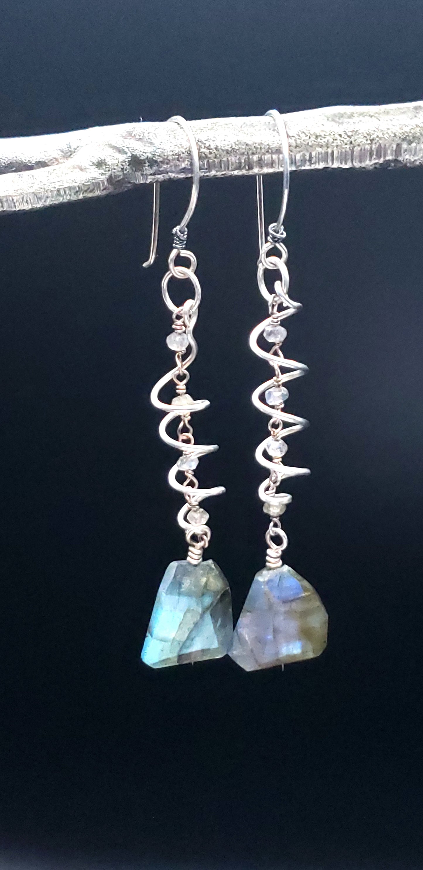 Firey springs Labradorite earrings