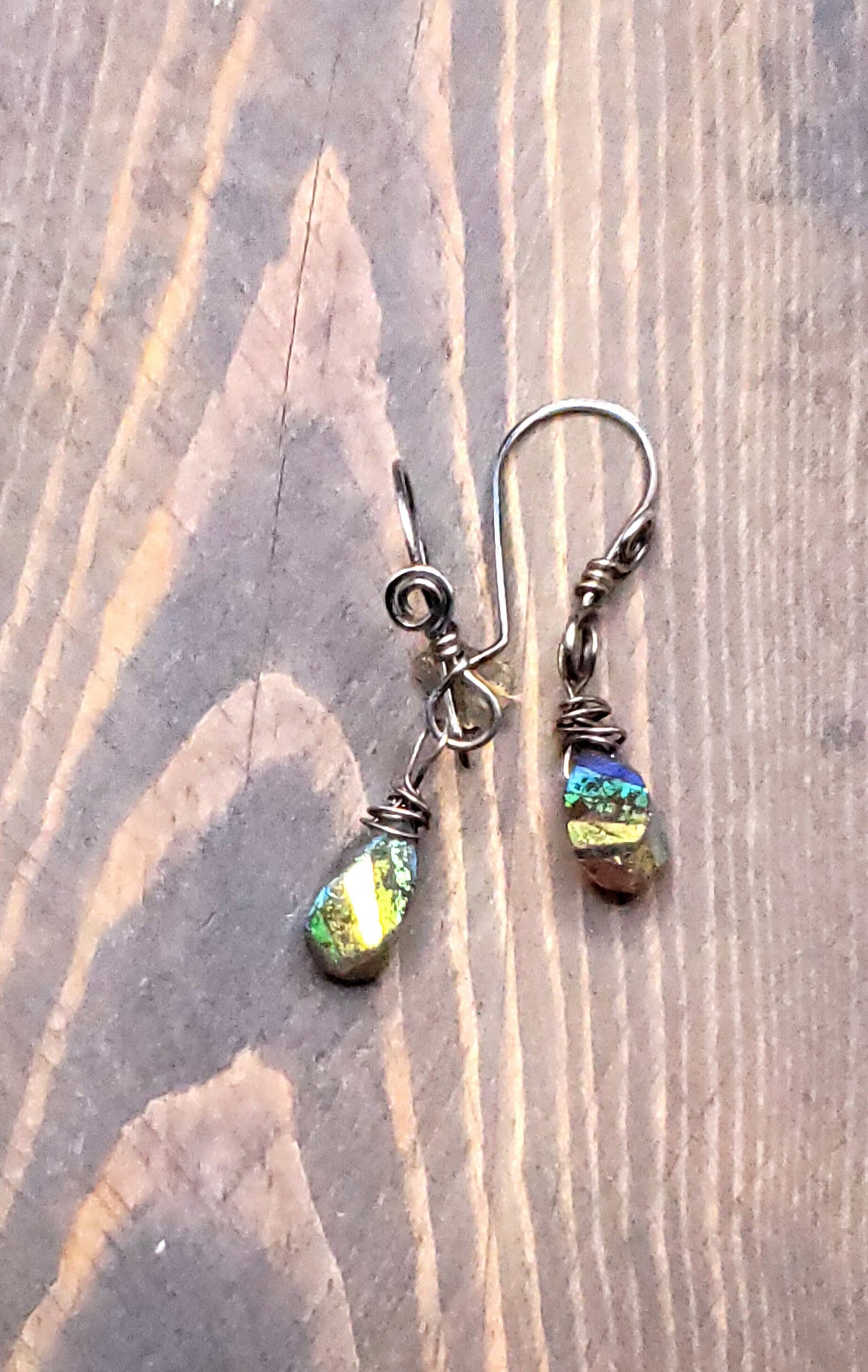 Dainty Mystic Labradorite drops