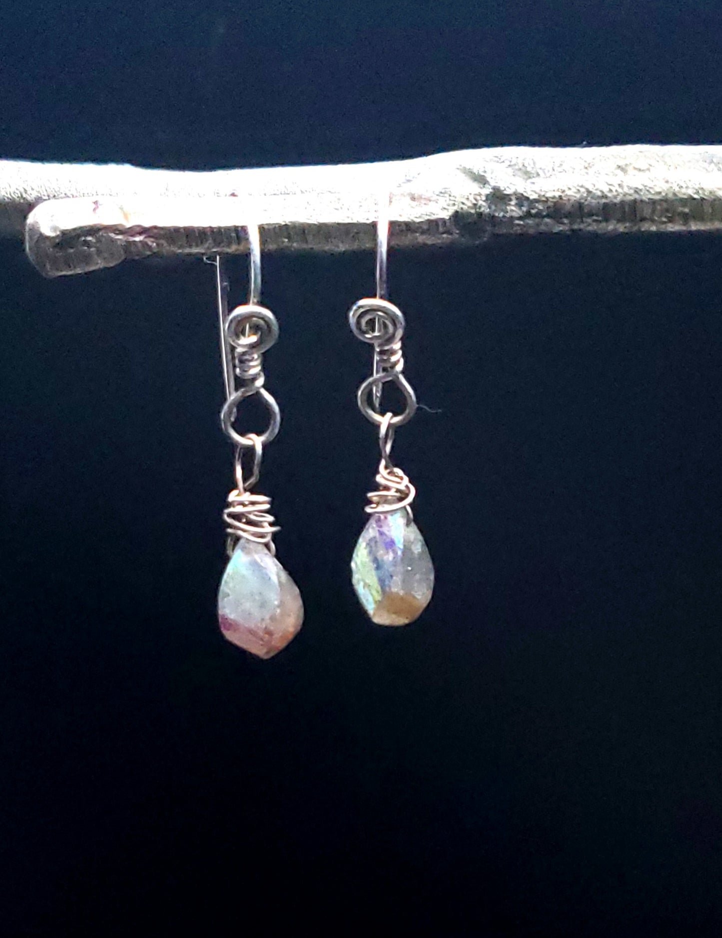 Dainty Mystic Labradorite drops