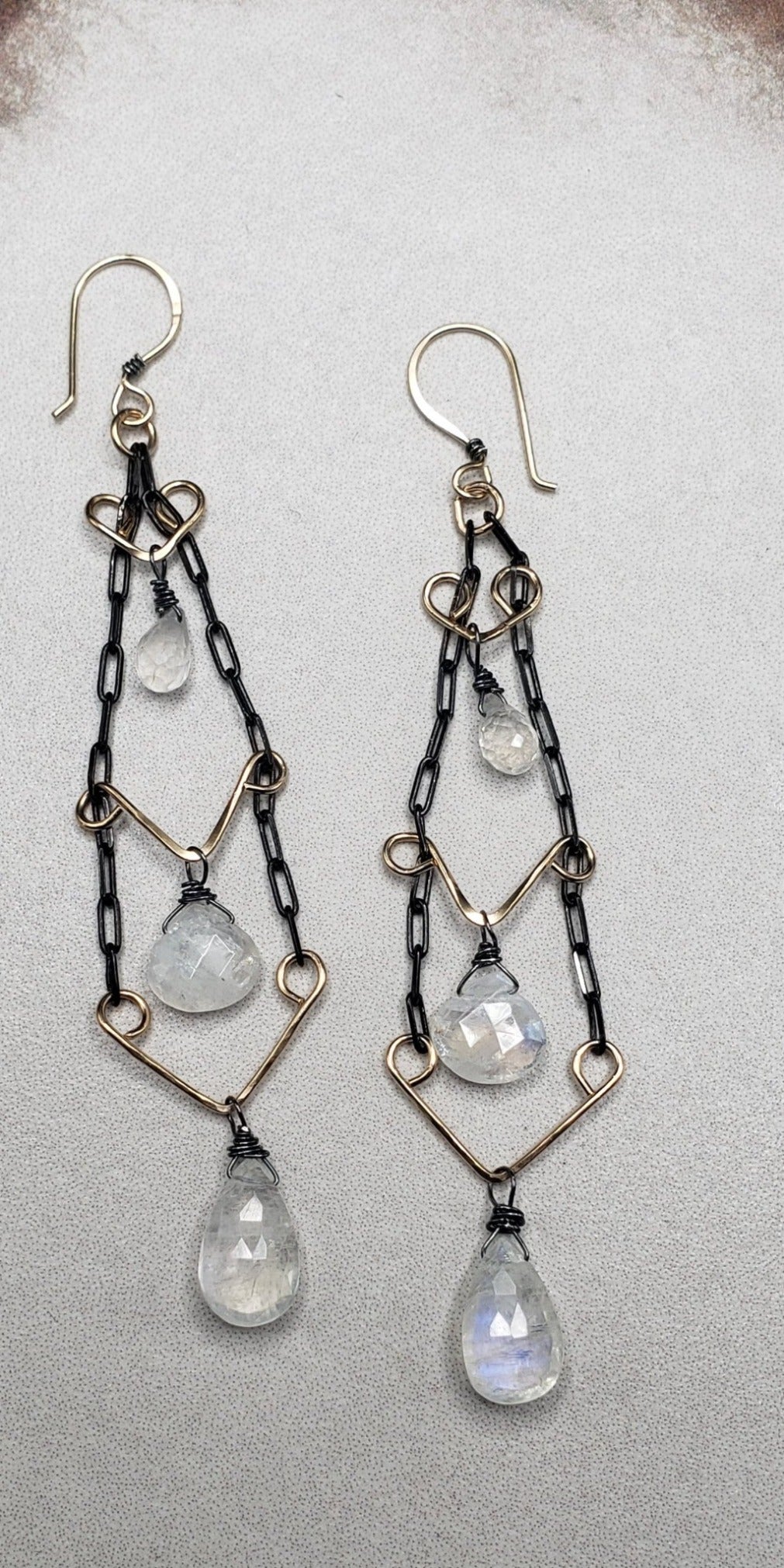 Multi gemstone Ladder earrings