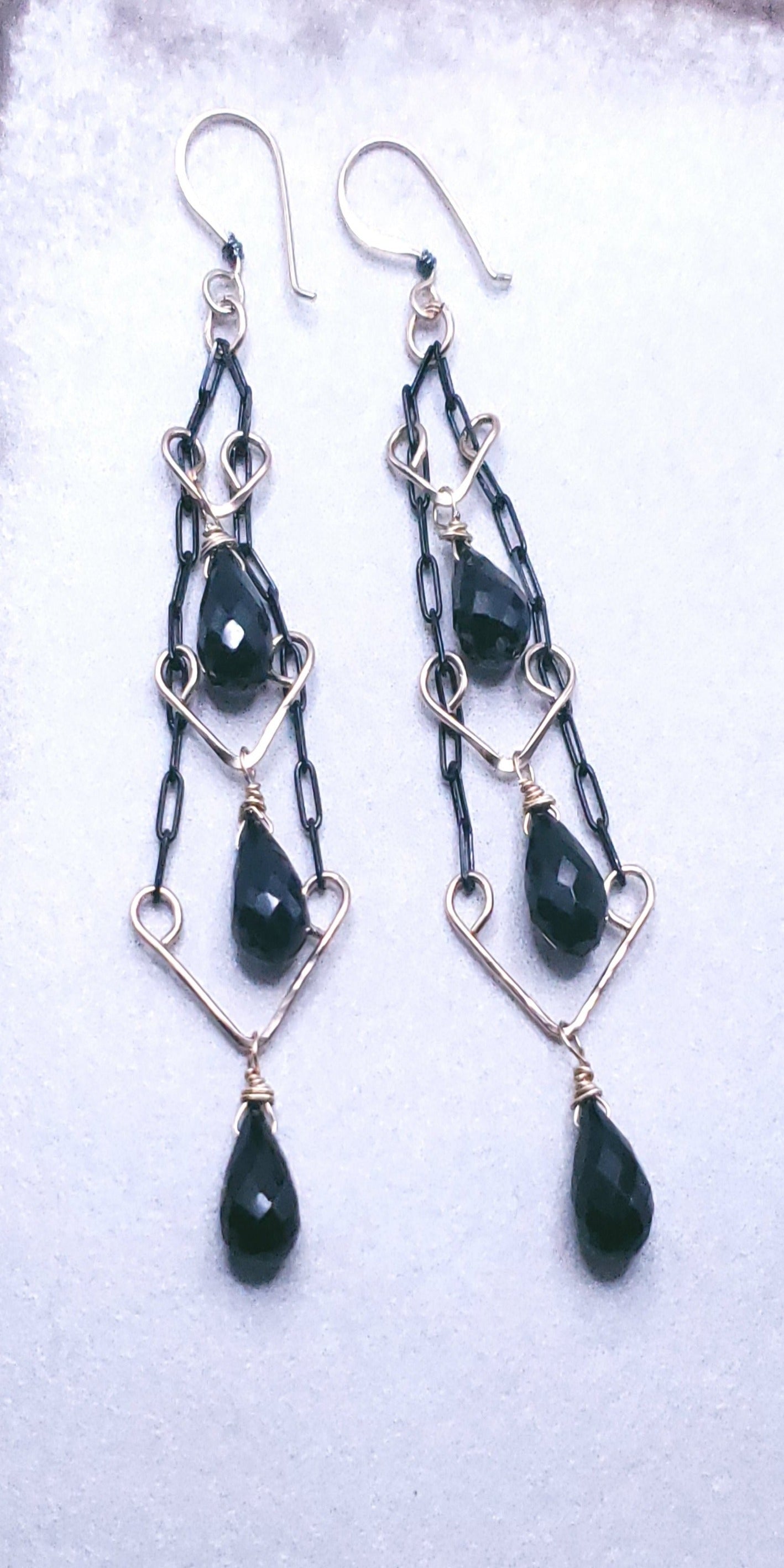 Multi gemstone Ladder earrings
