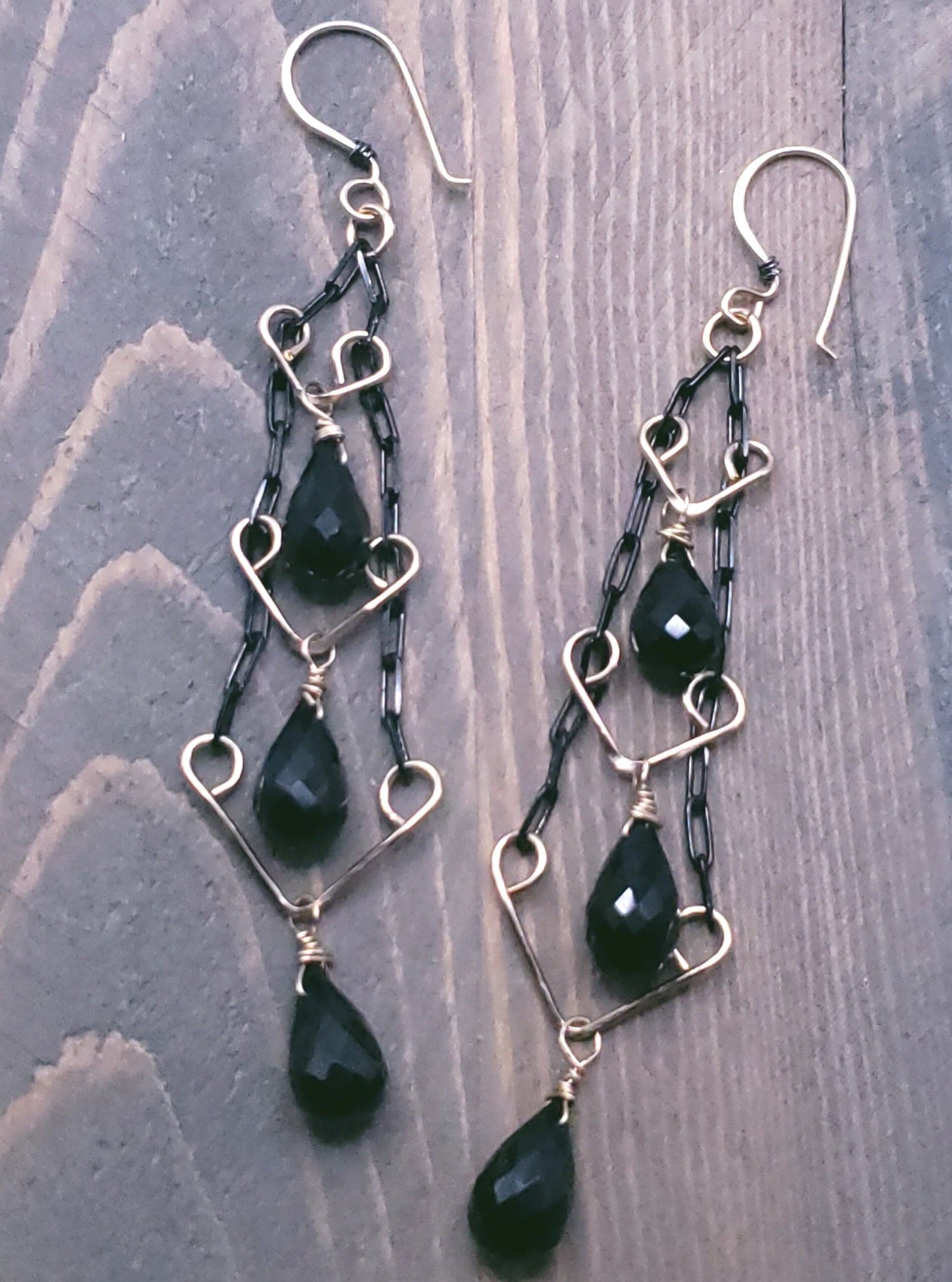 Multi gemstone Ladder earrings
